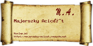 Majerszky Acicét névjegykártya